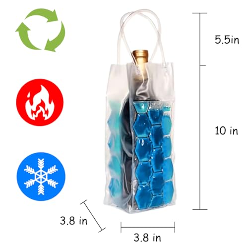 Ice Wine Bag Chiller Cooler - Wine Fridge for Red, White, Champagne or Sparkling. Set 2 (Blue) - Thumbnail 3