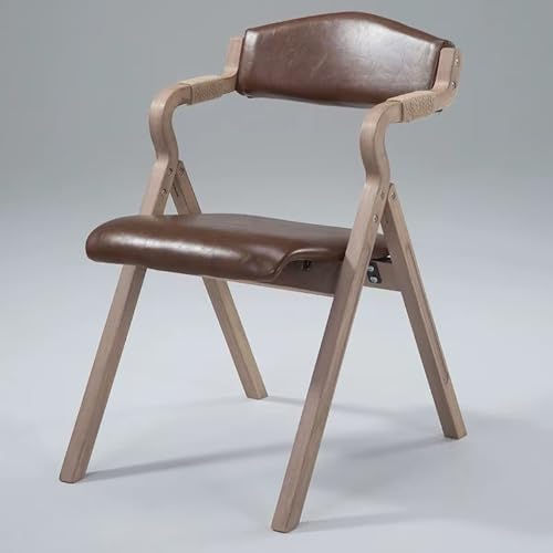 OPOLDBDMAC Sillas De Comedor De Madera Plegables Sillas De Sala De Estar Acolchada Sillas Plegable ﻿con Reposabrazos Y Respaldo, Moderno Ergonómicas Sillas ﻿(Light Brown)