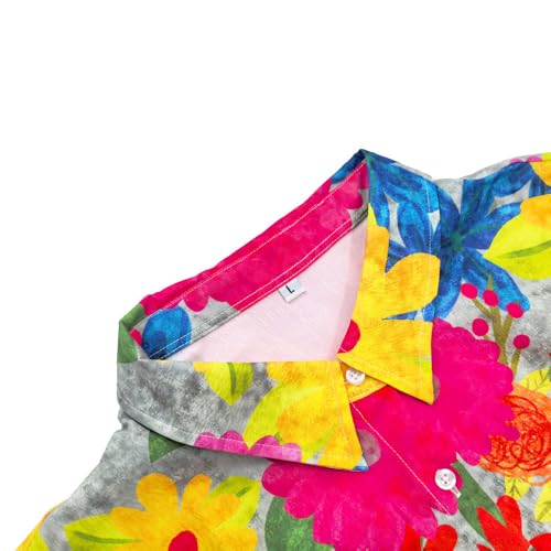 Womens Tops Long Sleeve Shirts Casual Botton Down Floral Printed V Neck Collared Dressy Blouses2