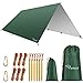 RYACO Toldo de Refugio Impermeable 3M*3M, Hamaca Tienda de campaña, portátil, Ligera, Impermeable, Refugio para Camping, Senderismo, Mochila (Verde Oscuro de Primavera, 3m x 4m)
