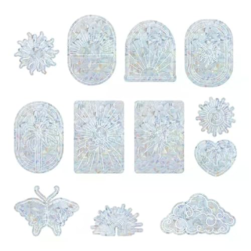 Sticker de vinilo holográfico multicolor, pack de 12 miniatura 4