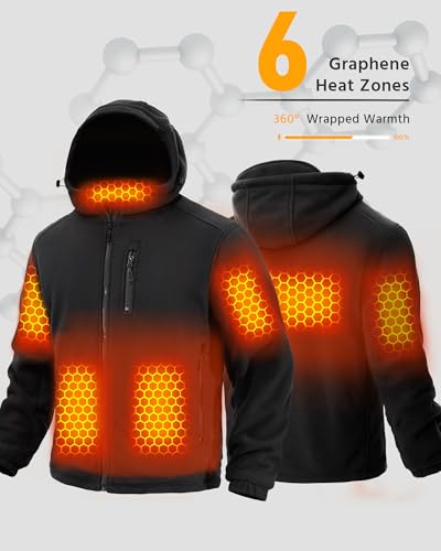 Image of Wulcea Graphene Heated Fleece Jacket for Men 12V Fast Charge 18400mAh Large Capacity
