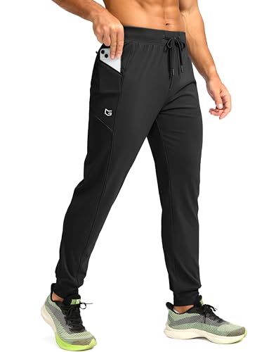 G Gradual Men's Joggers with Zipper Pockets Stretch Tapered Sweatpants Athletic Pants for Men Workout Running Gym