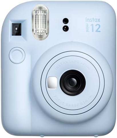 Instax mini 12 Mavi Fotoğraf Makinesi 10'lu Film Simli Pleksi Kılıf PVC Albüm ve Kıskaçlı Resim Standı Bundle Box - Görsel 4