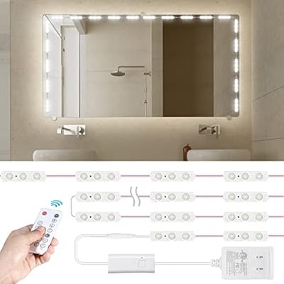 Kintion LED Vanity Mirror Light, Dimmable Vanity Makeup Light, Hollywood Style Lights for Full Body Mirror, Dressing Table, Bathroom Mirror, Wall Mirrors, Mirror Not Included