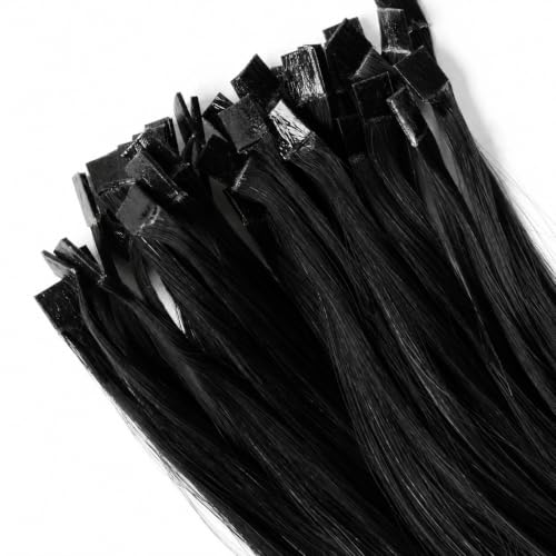 Image of Moresoo Mini Flat Tip Human Hair Extensions, Jet Black, 18 Inch 50g