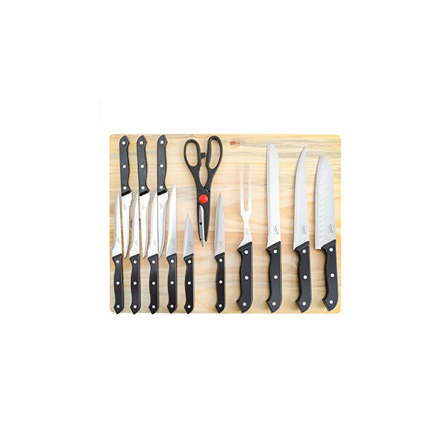 Gibson-Home-Wildcraft-Kitchen-in-a-Box-15-Piece-Cutlery-Set-WCutting-Board-Black Gibson Home Wildcraft Kitchen in a Box 15 Piece Cutlery Set W/Cutting Board, Black