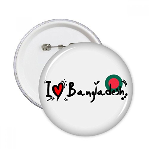 Badge drapeau Bangladesh amour coeur pour customiser vos vêtements