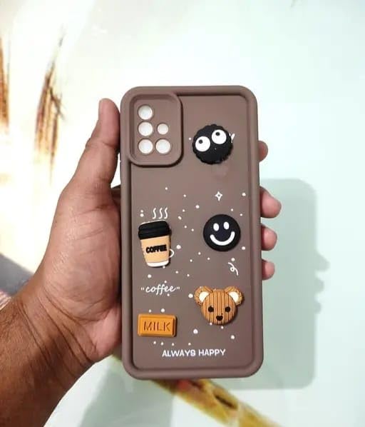 Image of Compatible for Samsung Galaxy A51 Cute Fun 3D Ball Cartoon Coffee Liquid Silicone Soft Case Phone Case Back Cover for Samsung Galaxy A51 (Brown)