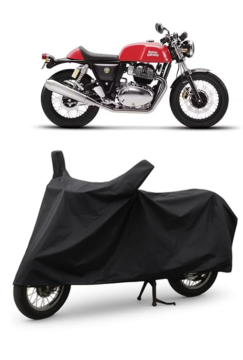 Image of Daxo Waterproof Bike Cover for Royal Enfield Continental GT 650 | All Weather Protection from Rain, Dust, UV Rays & Scratches with Mirror Pockets & Buckle Belt | Continental GT 650 Bike Cover