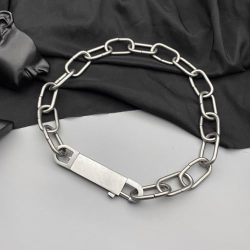 Collier chaîne exagérée Générique au design texturé en métal - 6