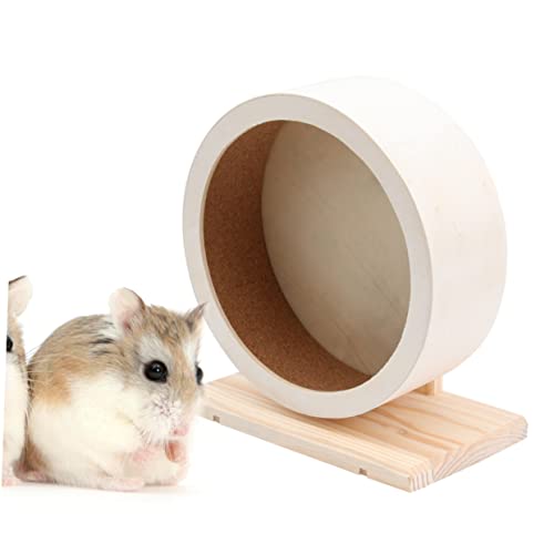 Levemolo Solid Wood Exercise Wheel for Dwarf Hamsters Hedgehogs Small Pets Non-Run Disc Pet Exercise Toy 12.6 Inches