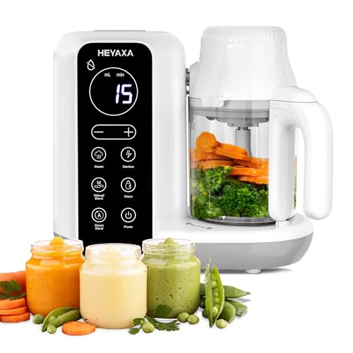 Baby Food Maker, Baby Food Processor with Automatic Cooking & Grinding, Food Steamer Puree Blender with Self-Cleaning Function, BPA Free (White)