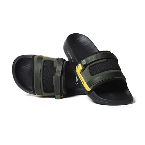 Image of CHUPPS Element Grey & Black Drift Orthopedic Slippers | Soft Footpharma Footbed | Breathable Ventilation Holes | Lightweight Flip Flops | Anti-Skid Chappals for Everyday For Mens