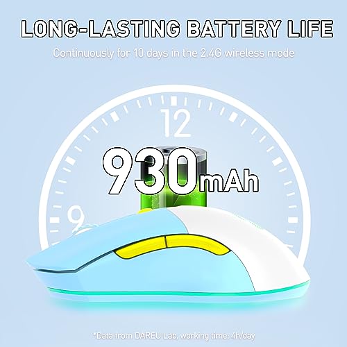 Image of DAREU EM901X Wireless Gaming Mouse with Charging Dock Rechargeable RGB,12K DPI,7 Programmable Buttons High-Precision Sensor [300IPS] [1000Hz] for PC Notebook Mac