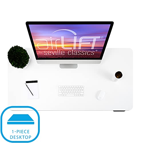 Image of Seville Classics AIRLIFT Pro S3 54 inch Solid-Top Commercial-Grade Electric Adjustable Standing Desk (51.4 inch Max Height) Table - Black /White