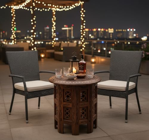 Image of Bros Moon Elegant and Sturdy Multi Purpose Table (Octa Table, 12 inches)