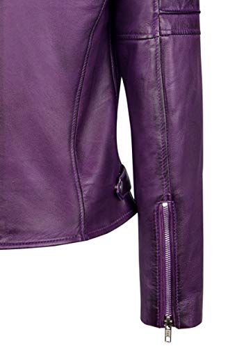 Skylinewears Women Lambskin Leather Jacket Bomber Motorcycle Biker Real Leather Jacket Purple Xxl #TOP6
