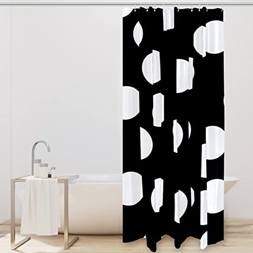 Rideau de douche imperméable à pois noirs 183 x 183 cm
