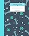 Wide Ruled Notebook Dog Composition Book: Cute Puppy Paw Prints & Bones Themed Workbook for Adults and Kids. 8 x 10 120 Pages.