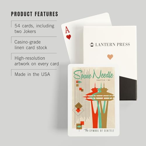 Baraja de poker con diseño The Space Needle, 52 cartas miniatura 3