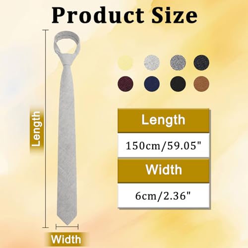 Image of Cotton 2.56'' Skinny Ties for Men, Neckties for Casual, Business | Solid color ties for men for party, daily use, dating, office