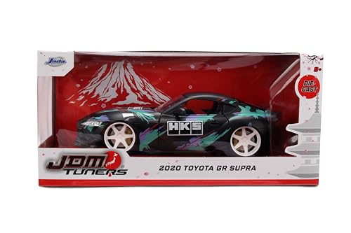 Jada Toyota GR Supra HKS 1:24 Modelo Diecast Negro/Verde miniatura 2