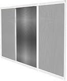 Mosquitera extensible de aluminio, Mosquitera fija extensible color blanco, Negro o Bronce adaptable a ventanas, anti-insectos (mosquitos o moscas). (Blanca/Blanca 40x50/92)