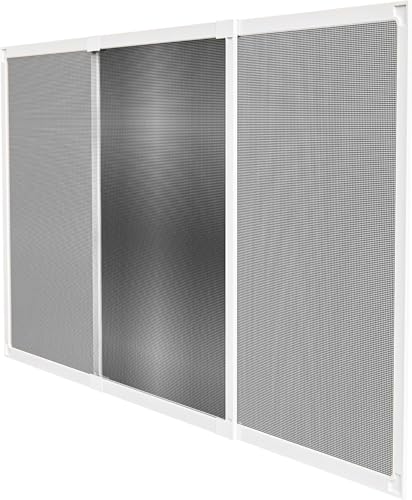 Mosquitera extensible de aluminio, Mosquitera fija extensible color blanco, Negro o Bronce adaptable a ventanas, anti-insectos (mosquitos o moscas). (Balnca/Blanca 70x100/190)