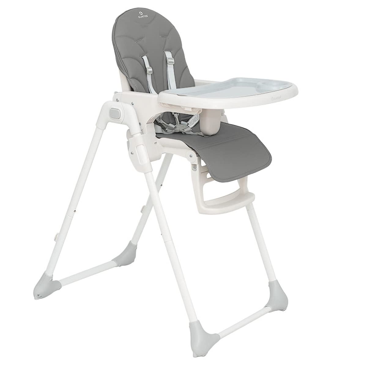 Olmitos – Trona bebe ligera multi posiciones – Asiento regulable con bandeja extraíble – Incluye ruedas y fácil plegado – Asiento acolchado y cómodo con textil anti manchas (CHARCOAL)