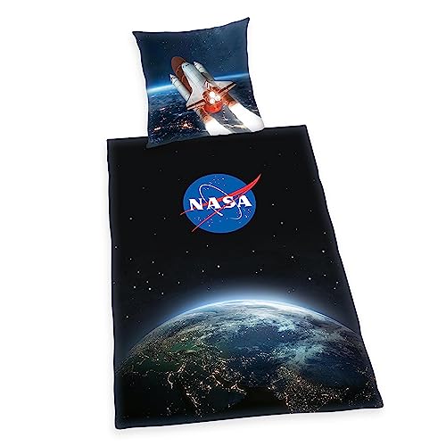 Herding NASA Bettwäsche-Set, Kopfkissenbezug 80 x 80 cm, Bettbezug 135 x...
