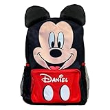 Disney Personalized Mickey Mouse Backpack for Kids – Custom Name School Bag with Character Ears & Face, Officially Licensed Backpack