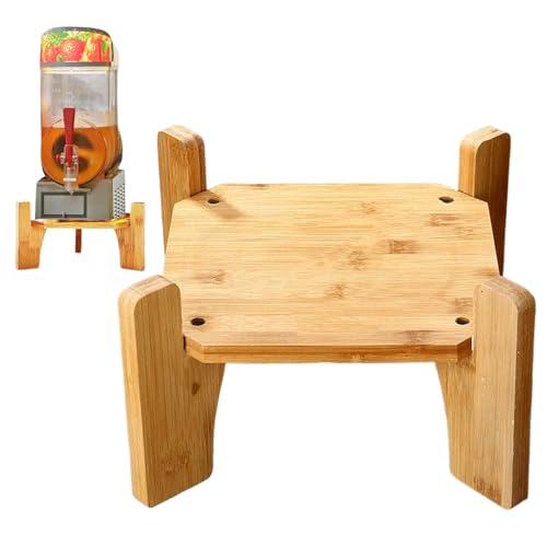 Soporte para dispensador de bebidas, base de madera para dispensadores de bebidas, 18,5 cm de diámetro, galones, para mostrador, café, hotel, restaurante, hogar, cocina, comercial