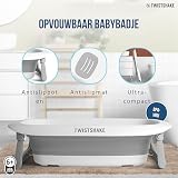 Twistshake faltbare und rutschfeste Babybadewanne | Ergonomisch zusammenklappbar und sicher | Tragbare Badewanne für Kleinkinder | Duschwanne für Kleinkinder | 0+ Monate | Kapazität: 30L | Grau Weiß
