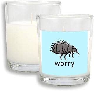 Cartoon Minimalist Flea Insect White Candles Glass Scented Incense Wax