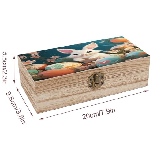 Boîte de rangement en bois lapin de Pâques pour organiser les bijoux éparpillés - 3