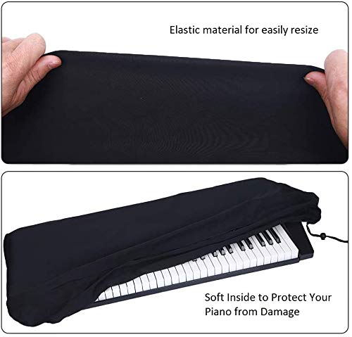 Housse De Protection Pour Clavier 61 Touches | Tissu Oxford Imperméable | Cordon De Serrage Réglable | Noir | Piano Numérique, Synthé - 7
