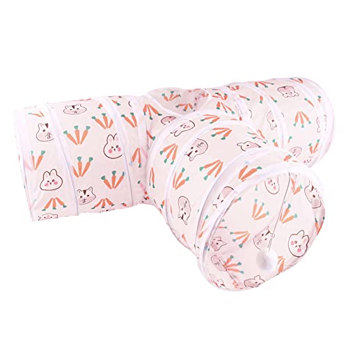 Hileyu Tunnel de Lapin Tunnels et Tubes Tunnels et Repaire de Lapins Pliable 3 Voies Tunnel pour Lapins Petit Animal Activité Tunnel Tube Tunnel Cachette pour Lapin Cochons d'Inde Kitty