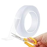 Double Sided Tape Heavy Duty,Multipurpose Washable & Removable Traceless Clear Mounting Tape...
