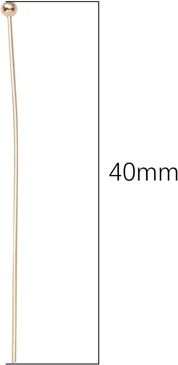 18K Real Gold Plated Non-Tarnish Ball Head Pins 0.5×40mm 24 Gauge 120pcs for Jewelry Making