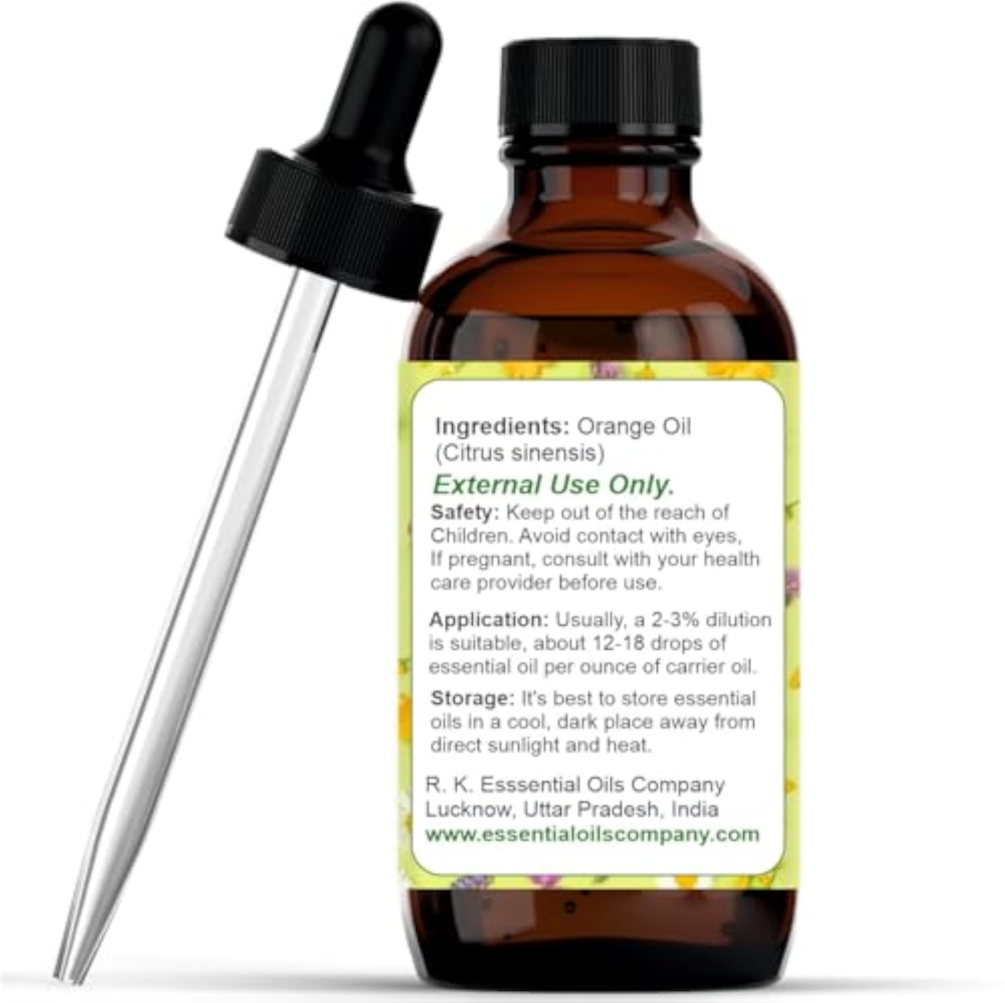 Orange Essential Oil 4oz, Citrus Sinensis