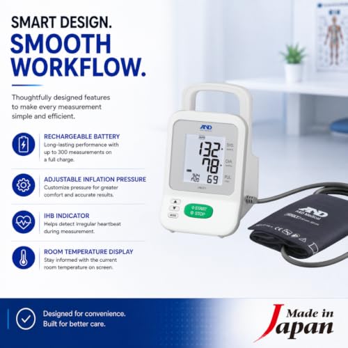 Image of A&D Medical All-In-One Blood Pressure Monitor (UM-211) European Society for Hypertension (ESH) Approved