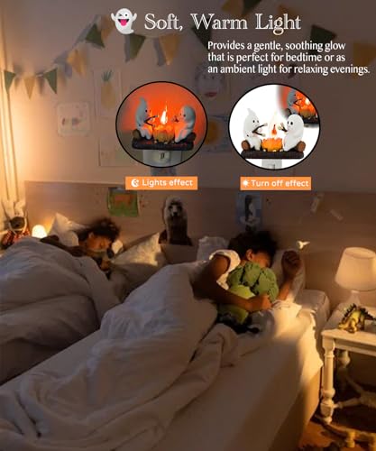 Image of 2 PCS Ghost Flickering Campfire Flame Halloween Nightlight