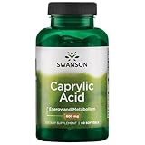Swanson Caprylic Acid 600 Milligrams 60 Sgels