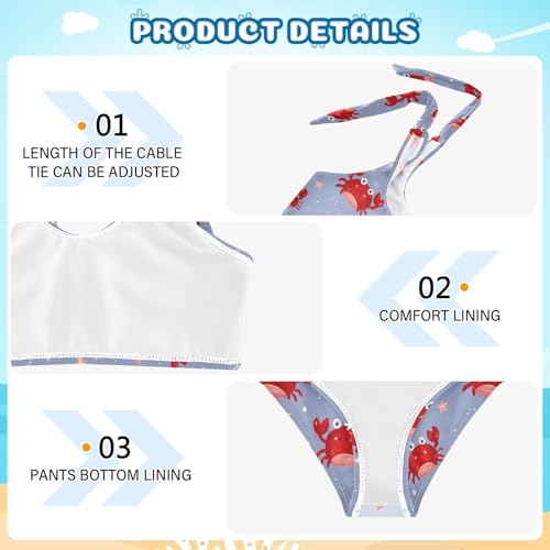 Image of Boccsty Summer Girls Swimsuits Kids Bikini Sets 2 Pcs Bathing Suit for 3T-12T