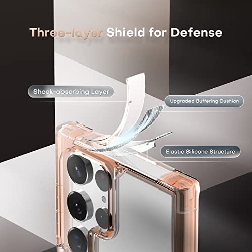 Image of TOCOL for Samsung Galaxy S22 Ultra Case, Translucent Matte Hard Back [Military Grade Shockproof] [Anti-Scratch & Anti-Fingerprint] Slim Fit Protective Cover for Galaxy S22 Ultra Case 6.8'', Rose Gold