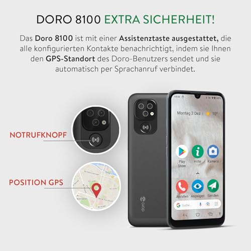 Doro 8100 Plus – 4G Smartphone für Senioren mit Notruftaste und GPS