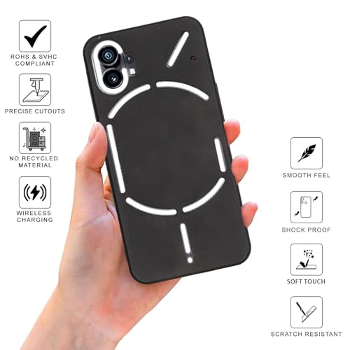 Image of SPRIG Compatible with Nothing Premium 1 Premium FlexTone (TPU) Back Cover Drop Tested Shock Proof Mobile Case for Men, Women, Boys and Girls with Camera Protection (Black)