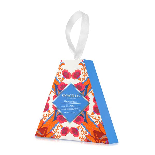 SPONGELLÉRivera Collection Infused Buffer Sponge | Oils of Basil & Lemon | Vegan Friendly, Cruelty-Free | 20+ Uses | Tunisian Moon