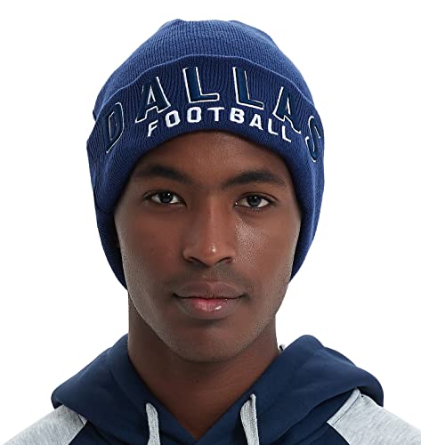 Dallas Embroidery Classic Cuff Beanie Hat Cuffed Winter Hat Knit Toque Skull Cap - Navy Onesize #TOP2